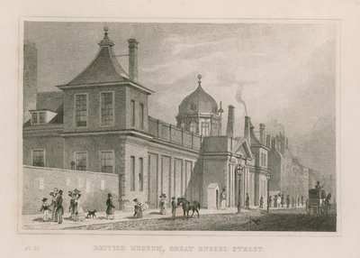 British Museum in Montague House door Thomas Hosmer Shepherd