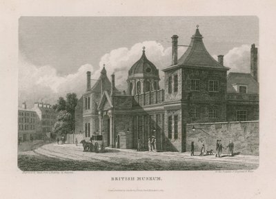 Brits Museum in Montague House door Thomas Hosmer Shepherd