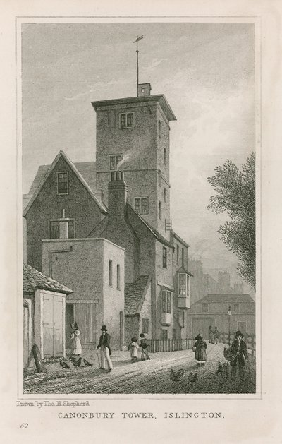 Canonbury House en Toren door Thomas Hosmer Shepherd