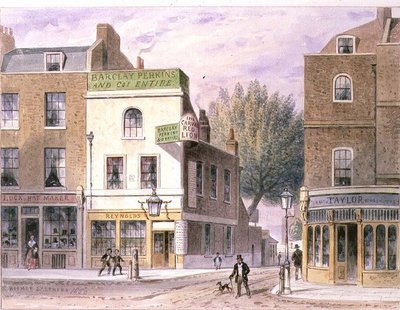 Gesneden Rode Leeuw Inn, Islington Green, datum op huis 1660 door Thomas Hosmer Shepherd