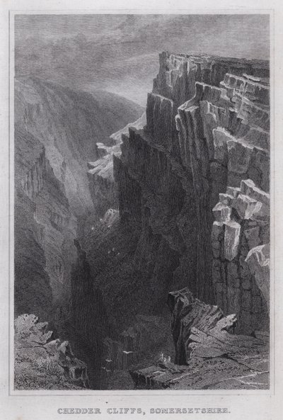 Cheddar Cliffs, Somerset door Thomas Hosmer Shepherd