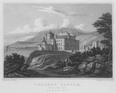 Culzean Castle, Zuidoostaanzicht, Ayrshire door Thomas Hosmer Shepherd