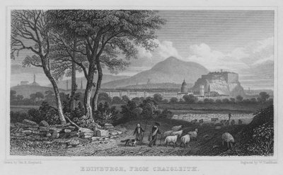 Edinburgh, vanaf Craigleith (gravure) door Thomas Hosmer Shepherd