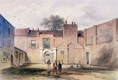 Ingang van de Tothill Fields gevangenis, 1850 door Thomas Hosmer Shepherd