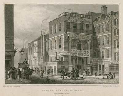 Exeter Change, The Strand, Londen door Thomas Hosmer Shepherd