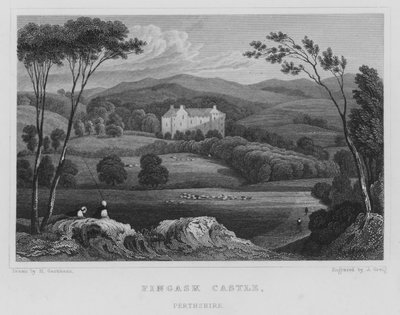 Fingask Kasteel, Perthshire door Thomas Hosmer Shepherd