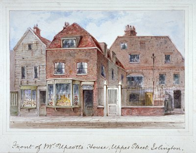 Vooraanzicht van het huis van Mr Upcott, Upper Street, Islington, Londen, c1835 door Thomas Hosmer Shepherd