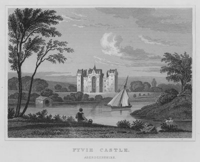 Fyvie Castle, Aberdeenshire (gravure) door Thomas Hosmer Shepherd