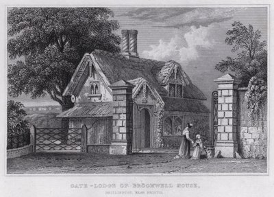 Poort-Lodge van Broomwell House, Brislington, nabij Bristol door Thomas Hosmer Shepherd