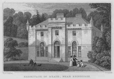 Hermitage van Braid, nabij Edinburgh door Thomas Hosmer Shepherd