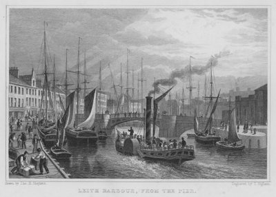 Leith Haven, vanaf de Pier door Thomas Hosmer Shepherd
