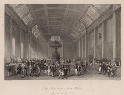 Lange Kamer in het Douanehuis, Londen, voor het betalen van douanerechten door Thomas Hosmer Shepherd