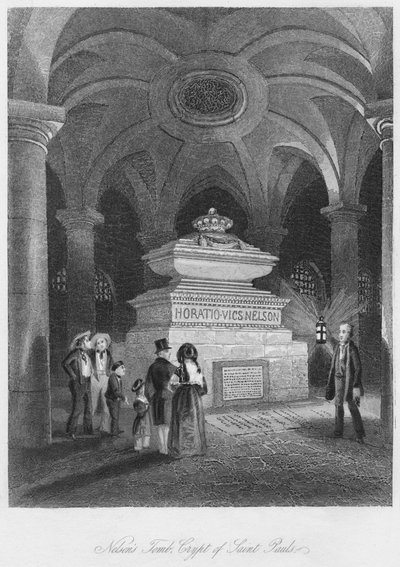 Graf van Nelson, Crypte van Saint Pauls, ca. 1841 door Thomas Hosmer Shepherd