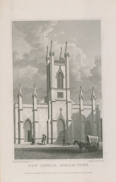 Nieuwe Kerk in Somers Town door Thomas Hosmer Shepherd