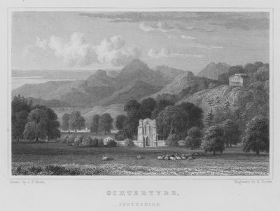 Ochtertyre, Perthshire door Thomas Hosmer Shepherd