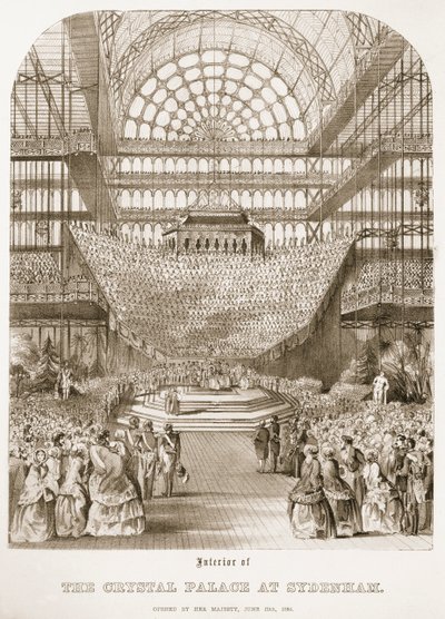 Opening van Crystal Palace in Sydenham door koningin Victoria op 10 juni 1854 door Thomas Hosmer Shepherd