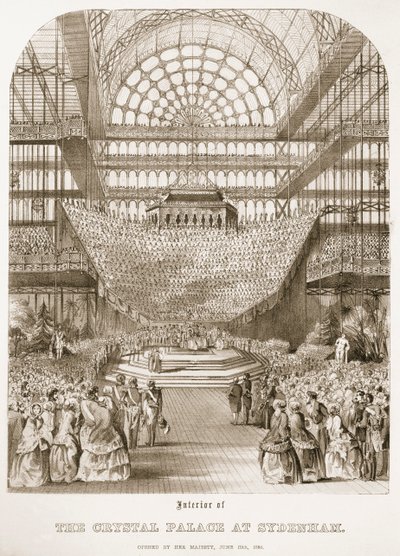 Opening van Crystal Palace in Sydenham door Koningin Victoria op 10 juni 1854 door Thomas Hosmer Shepherd