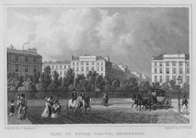 Deel van Royal Circus, Edinburgh (gravure) door Thomas Hosmer Shepherd
