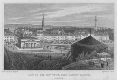 Deel van de Nieuwe Stad, vanaf Ramsey Gardens, Edinburgh door Thomas Hosmer Shepherd