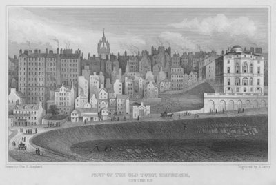 Deel van de oude stad, Edinburgh (gravure) door Thomas Hosmer Shepherd