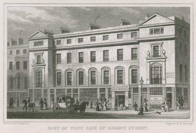 Deel van de westkant van Regent Street, Londen door Thomas Hosmer Shepherd