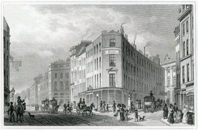 Piccadilly, vanaf Coventry Street, 1830 door Thomas Hosmer Shepherd