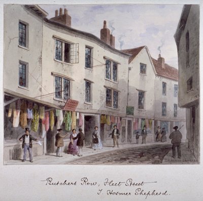 Waarschijnlijk een uitzicht op Holywell Street, Westminster, Londen, c1850 door Thomas Hosmer Shepherd