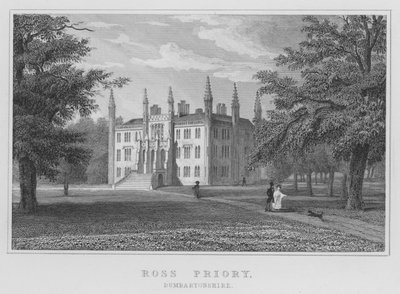 Ross Priory, Dumbartonshire (gravure) door Thomas Hosmer Shepherd