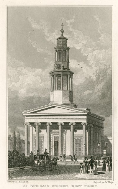 St Pancras Kerk, westelijke gevel door Thomas Hosmer Shepherd