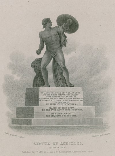 Standbeeld van Achilles in Hyde Park, Londen door Thomas Hosmer Shepherd