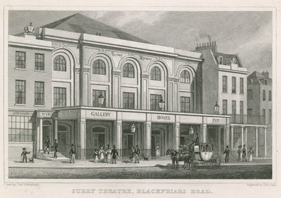 Surrey Theatre, Blackfriars Road, Londen door Thomas Hosmer Shepherd