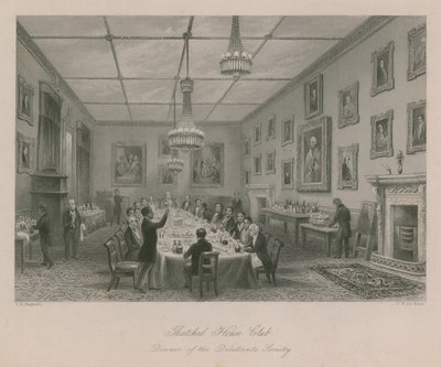 Thatched House Club, diner van de Dilettante Society door Thomas Hosmer Shepherd