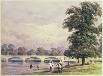 De Brug tussen Kensington Gardens en Hyde Park op de Serpentine door Thomas Hosmer Shepherd