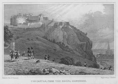 Het kasteel, vanaf de Mound, Edinburgh door Thomas Hosmer Shepherd