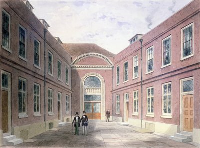 De Binnenplaats van Girdlers Hall Basinghall Street, 1853 door Thomas Hosmer Shepherd