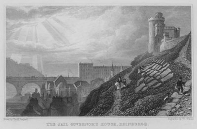 Het huis van de gevangenisdirecteur, Edinburgh (gravure) door Thomas Hosmer Shepherd
