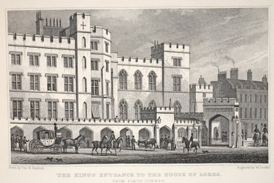 De koninklijke ingang naar het House of Lords vanaf Poets Corner, uit 