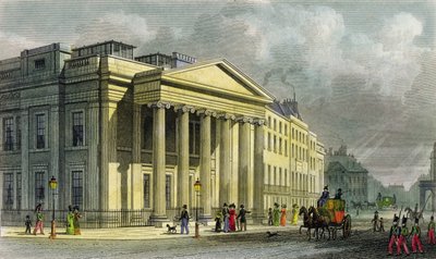 Het nieuwe College van Artsen, Pall Mall, Oost, gegraveerd door Thomas Barber door Thomas Hosmer Shepherd