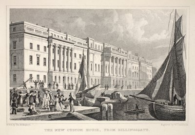 Het nieuwe douanehuis, vanaf Billingsgate, uit 