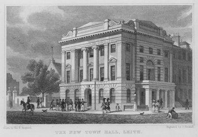 Het nieuwe stadhuis, Leith (gravure) door Thomas Hosmer Shepherd
