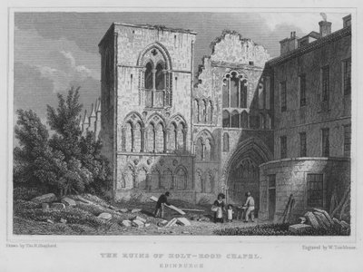 De Ruïnes van Holyrood Chapel, Edinburgh door Thomas Hosmer Shepherd