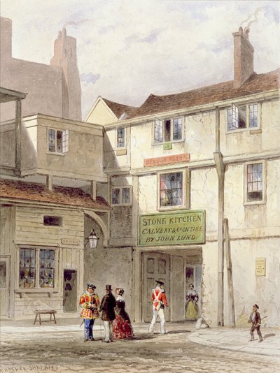 De beroemde kantine in de Toren - genaamd De Stenen Keuken - gesloopt in 1827 door Thomas Hosmer Shepherd