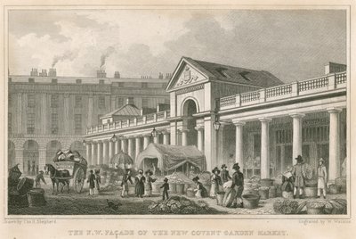 De noordwestelijke gevel van de nieuwe Covent Garden Market, Londen door Thomas Hosmer Shepherd