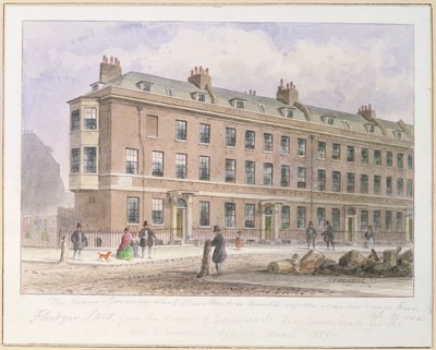 Uitzicht op Fludyer Street richting Parliament Street, 1859 door Thomas Hosmer Shepherd