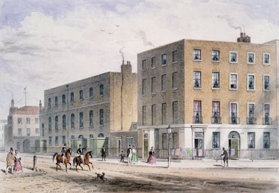 Uitzicht op Soho Square en de katholieke kapel, 1850 door Thomas Hosmer Shepherd