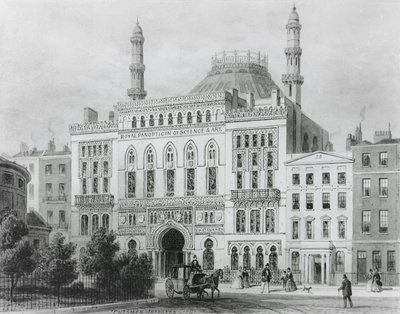 Uitzicht op het Koninklijk Panopticon van Wetenschap en Kunst, 1825 door Thomas Hosmer Shepherd
