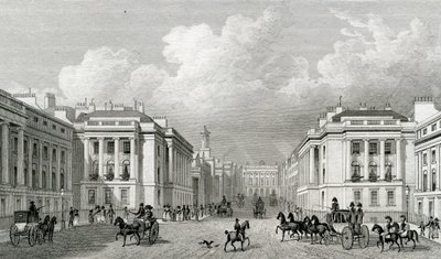 Waterloo Place en een deel van Regent Street, pub.1828 door Thomas Hosmer Shepherd