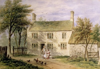 Woolsthorpe, Grantham, geboorteplaats van Isaac Newton door Thomas Hosmer Shepherd