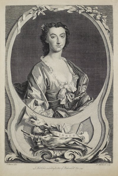 Mevrouw Cibber, gegraveerd door J. Marchand (fl.1749), 1749 door Thomas Hudson