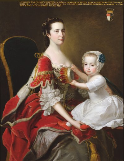 Portret van Catherine Compton, gravin van Egmont en haar oudste zoon Charles Perceval, 1758 door Thomas Hudson
